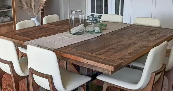 Rectangular Square Reclaimed Wood Dining Table