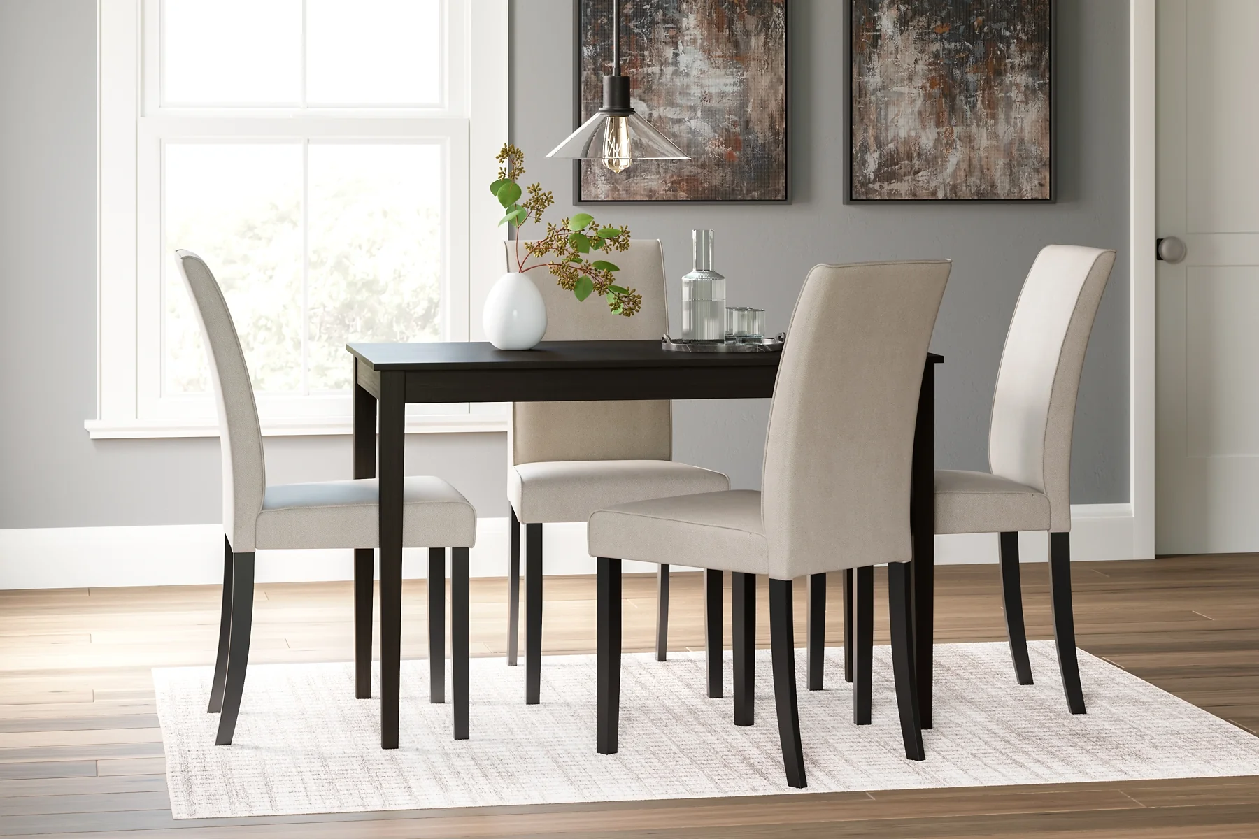 Discover the Elegance of the Kimonte Dining Table And 4 Chairs Set