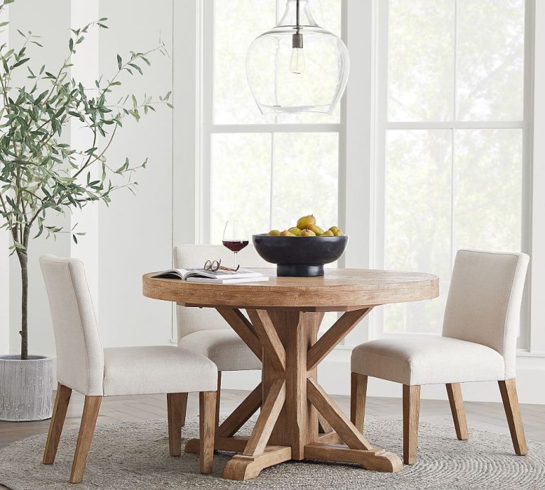 Pottery Barn Owen Round Pedestal Extending Dining Table