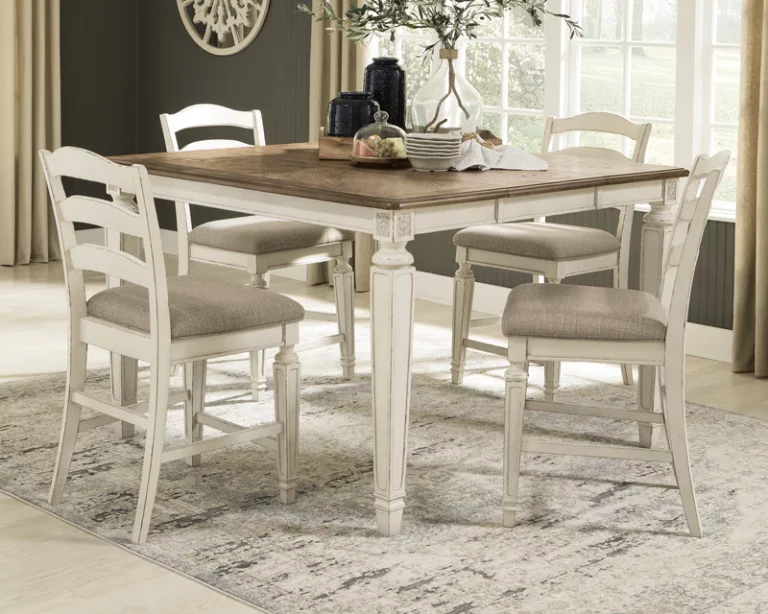 Realyn Counter Height Dining Table And 6 Barstools Set