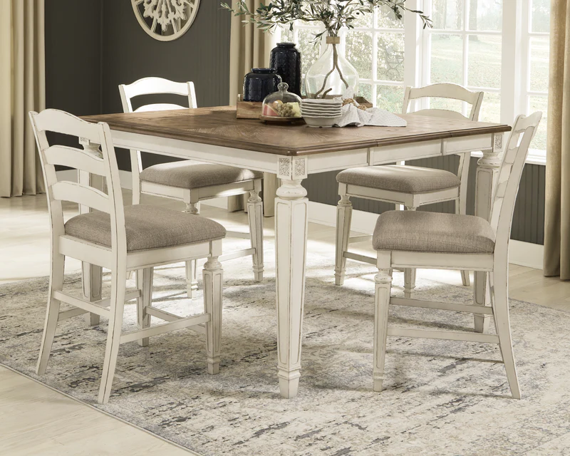 Realyn Counter Height Dining Table And 6 Barstools Set: Elevate Your Dining Experience