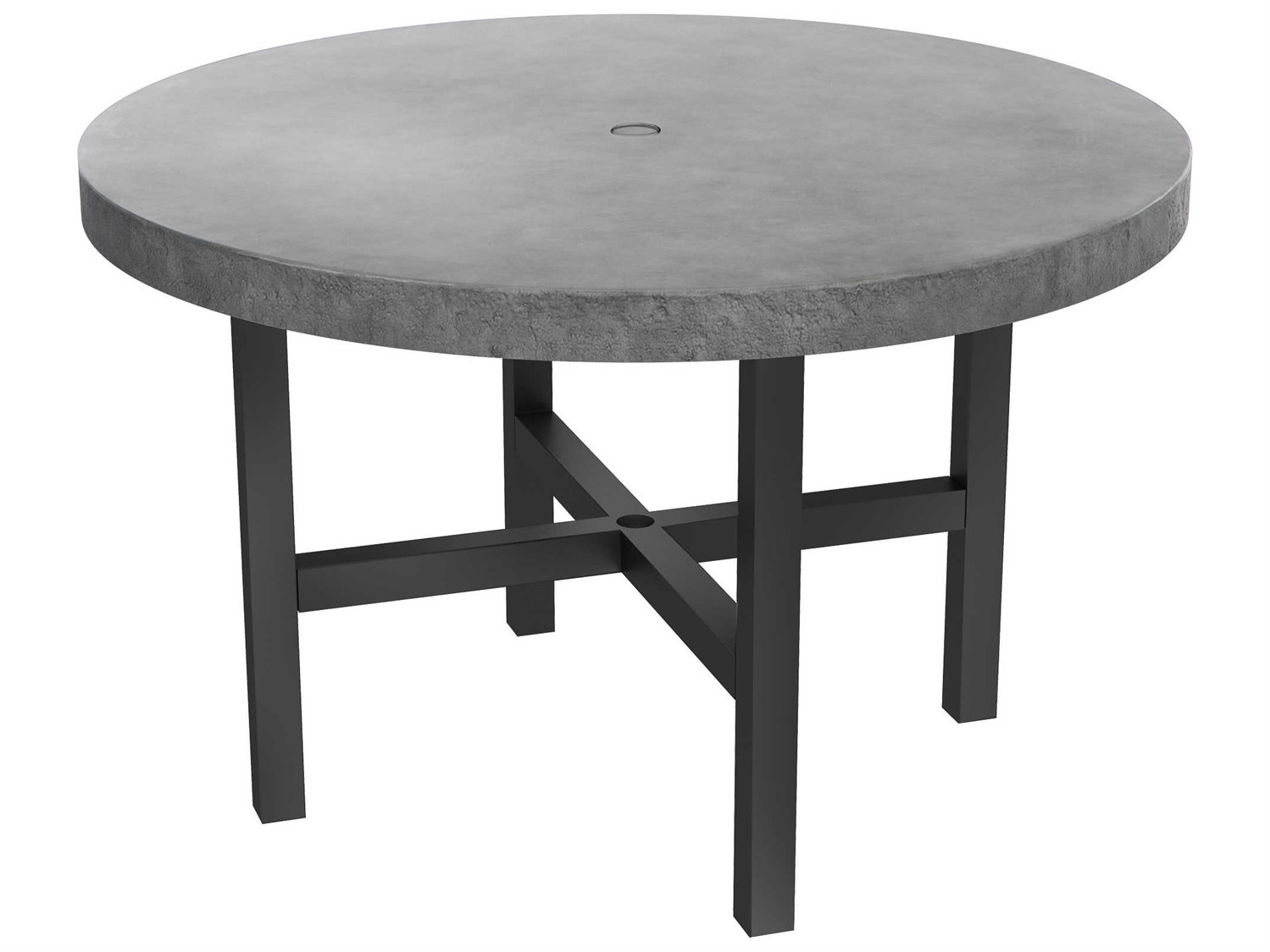 Enhance Your Outdoor Dining Experience with a Round Concrete Outdoor Dining Table With Umbrella Hole