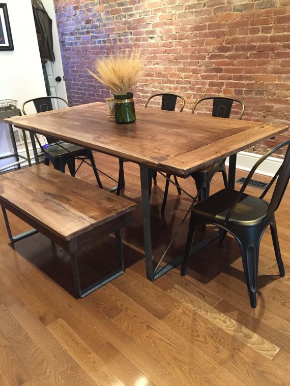Rustic Wood Dining Table With Metal Legs: A Perfect Blend of Elegance and Durability