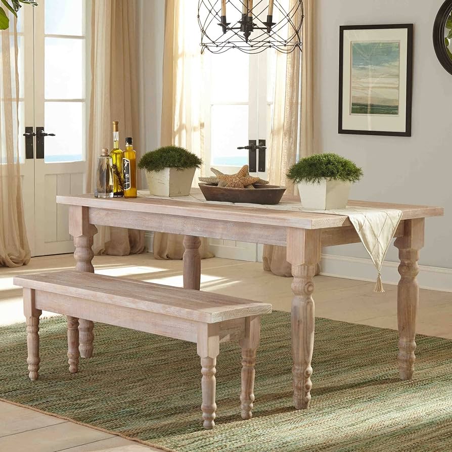 Valerie 63” Pine Solid Wood Dining Table: Elegance and Functionality Combined